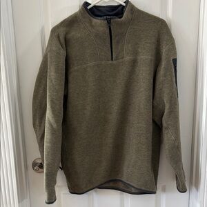 Arc'teryx Green Zip Up Sweater with Mock Turtleneck